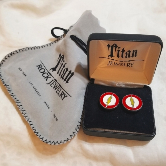NEW Titan Rock Jewelry The Flash Cufflinks - Picture 3 of 3